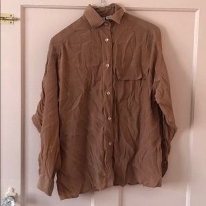 Vintage cool ribbed mauve oversized button down